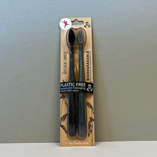 Bio Toothbrush (Twin Pack) - Pirate Black & Monsoon